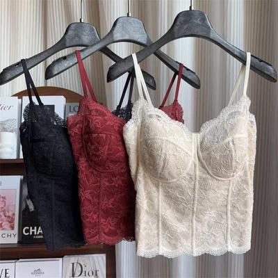 Camisola Adelgaçante de Renda Retro Francesa: Lingerie e Roupa Exterior Sexy para Outono/Inverno