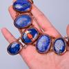 Oval Natural Lapis Lazuli Copper Unique Electroformed New Chain Necklace Jewelry V-82