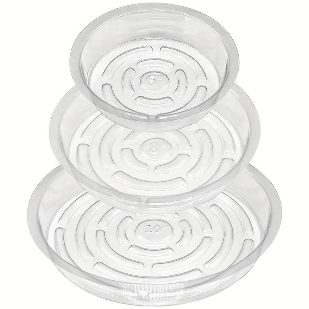

5pcs Round Plastic Flower Pot Tray Transparent Plant Base Plant Bottom Dish Planter Mat Garden 8inch