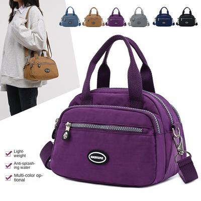 2024 Summer New Women'S Bag Cross-Border Fashion Portable Shoulder Messenger Bag Lightweight Washed Nylon Casual Handbag