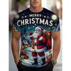 Christmas Men's T-Shirt Cute Santa Claus Pattern Short Sleeve T-Shirt Holiday Fashion Top Tees Casual Comfortable Men's Clothing