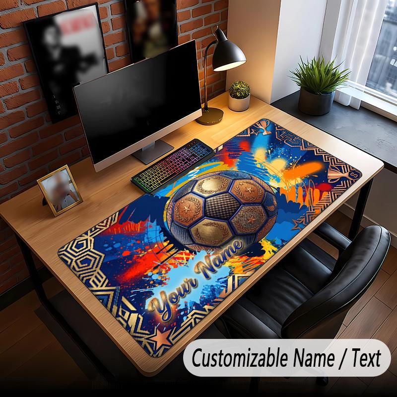 Προσαρμοσμένο Mouse Pad με Θέμα Ποδοσφαίρου, Εξατομικευμένο με Όνομα, Προσαρμοσμένο Χαλάκι Γραφείου για Γραφείο, Διακόσμηση Σπιτιού