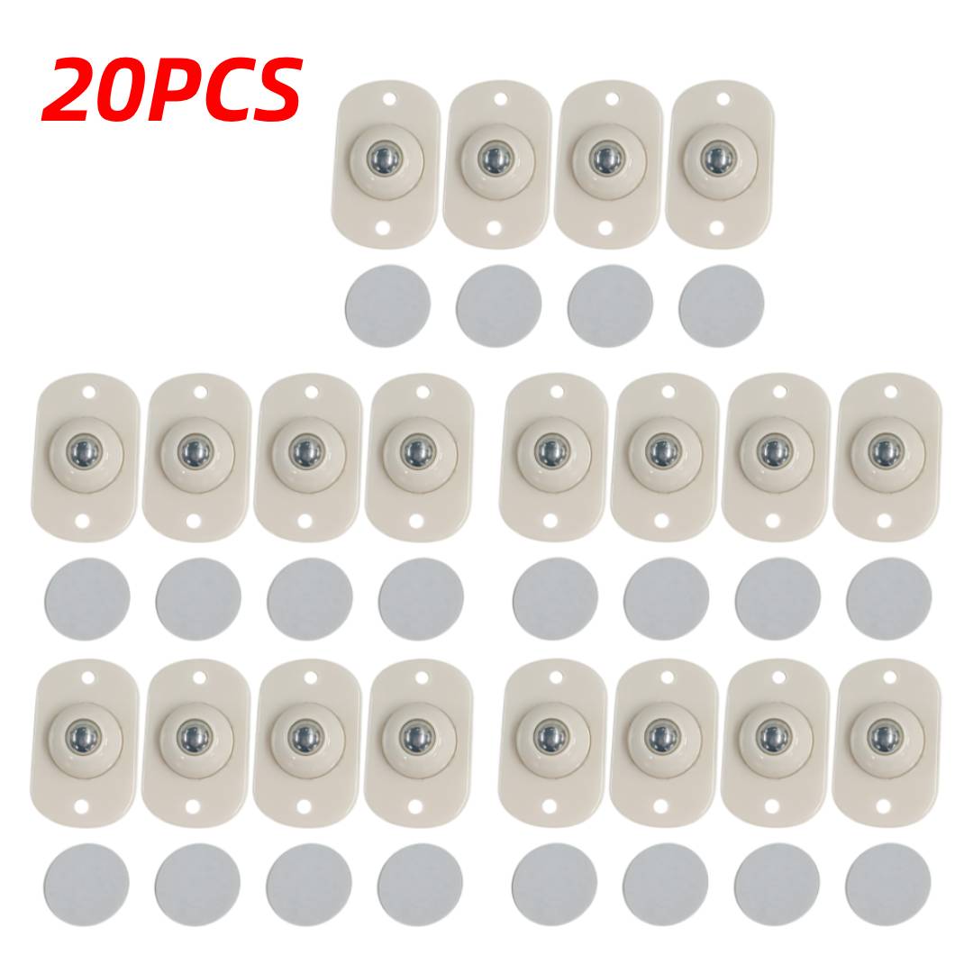 

20PCS Self-Adhesive Castors Universal Pulleys 360° Rotation Ball Caster for Furniture Storage Box Roller Cabinet Trash Household