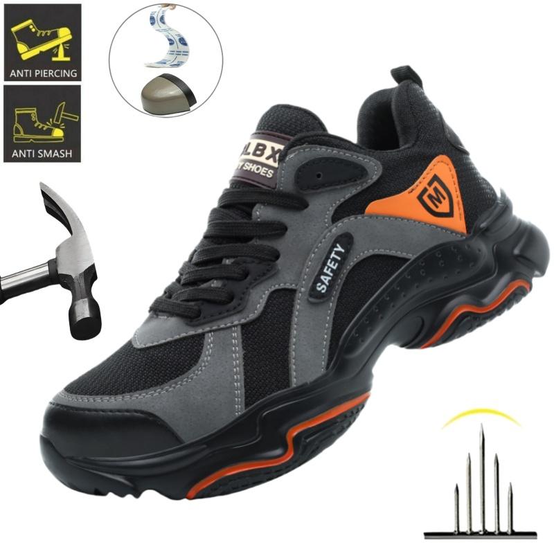 Work Sneakers For Men Safety Shoes Anti-Smash Anti Puncture Indestructible Shoes Breathable Comfort Steel Toe Protection Shoes