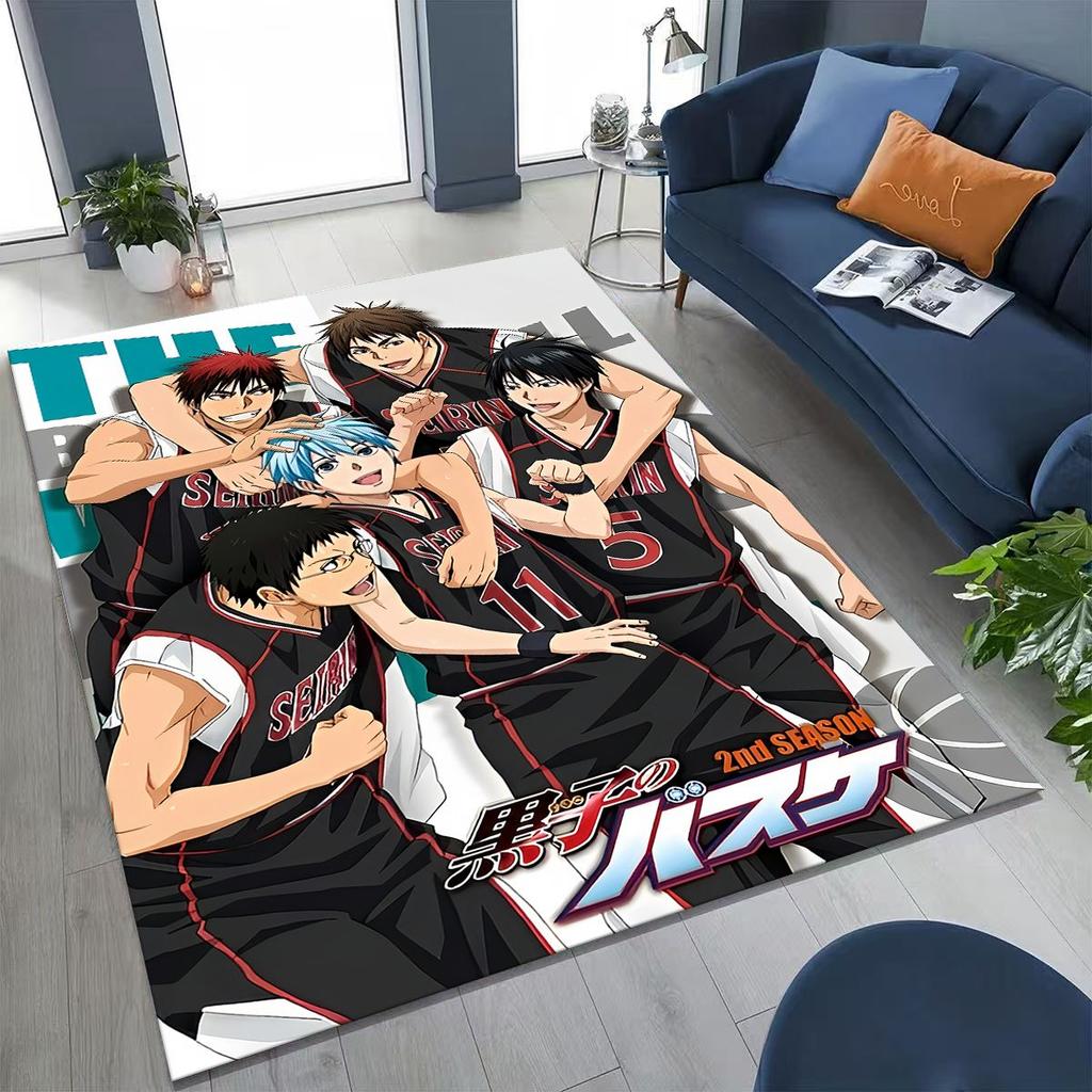 Anime Kuroko's Basketball Cartoon Art Carpet Rug for Bedroom Living Room Sofa Home Doormat Decor,Large Kid Non-slip Floor Mat