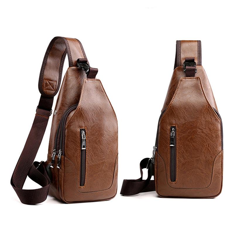Men's Crossbody Bags Men's USB Chest Bag Designer Messenger Bag Leather Shoulder Bags Diagonal Package Back Pack Travel