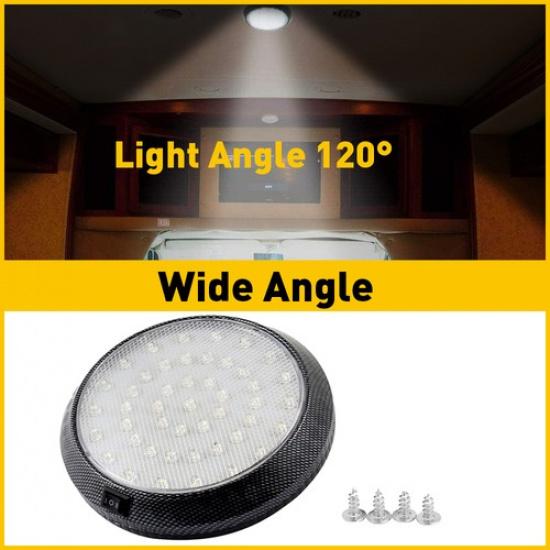RV Interior LED Lights 12V Switched Round Ceiling Light Fixture Camper Trailer