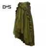 Damen Halloween Rock Cosplay Unregelmäßiger Rüschensaum Schnürung Hohe Taille Mesh Patchwork Steampunk Viktorianisch Performance Rollenspiel Fotografie Tanzen