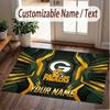 Custom Rug Green Bay Packers Pattern Print Name Text Soft Non‑Slip Floor Carpet for Home Indoor Decoration