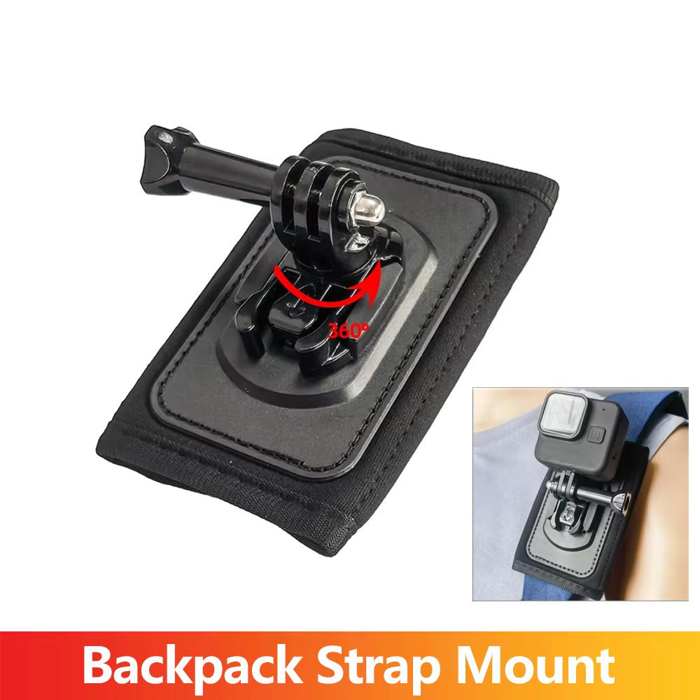 Backpack Shoulder Strap Mount Rotate Quick Release Holder For GoPro 13 12 11 10 9 8 SJCAM Insta360 AKASO DJI Osmo Action Camera