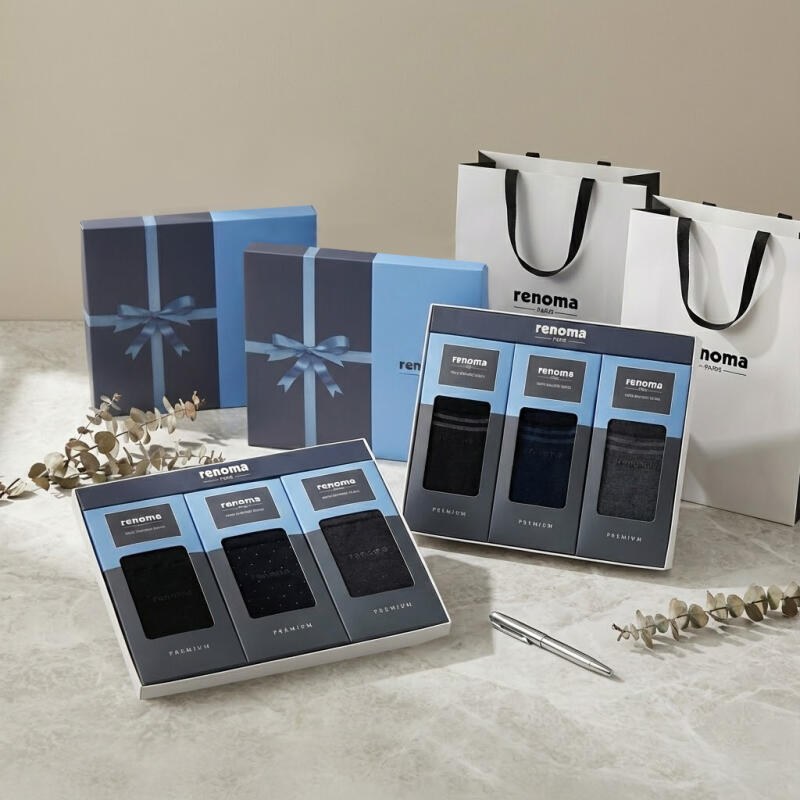 RENOMA Men s Socks 3-Pair Set 2 Pack (Includes Shopping Bag) mix