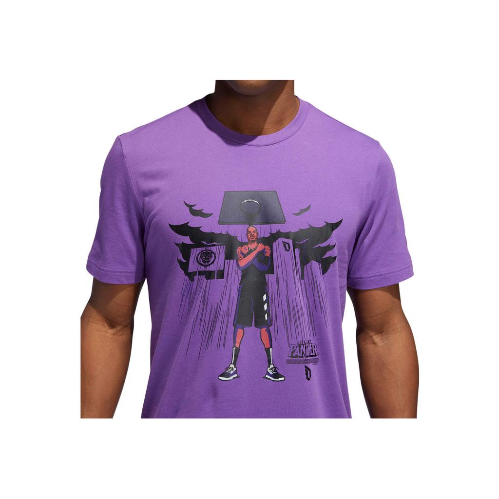 Adidas X Marvel Avengers Damian Lillard Black Panther Basketball T-Shirt Men Tops Purple FI6370