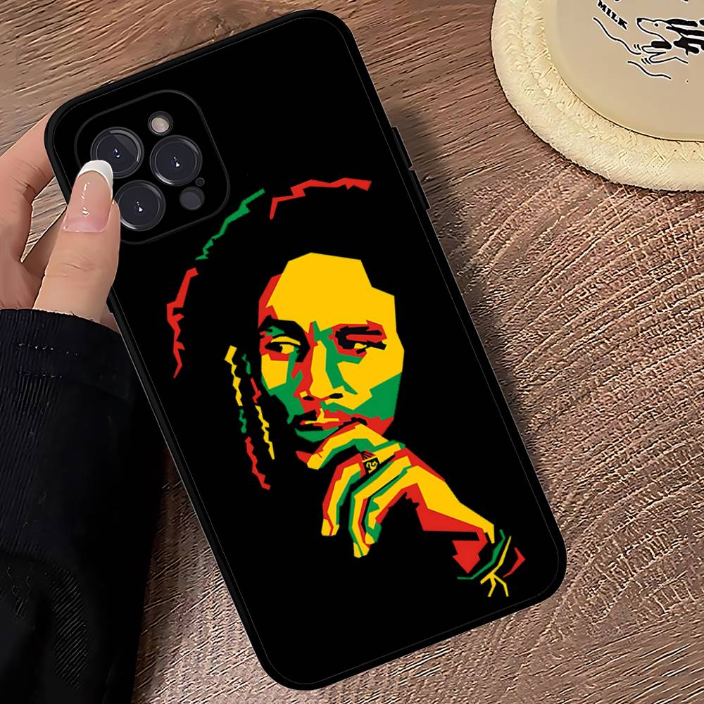 Bob Marley Rasta Löwe Handyhülle Für IPhone 16 15 14 13 12 11 17 Pro Max Einfachheit Rückseite TPU Weiche Hülle