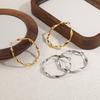 Waterproof Hypoallergenic Stainless Steel PVD Plated Twisted Irregular Textured Huggie Earrings Custom Logo Women Trendy Daily