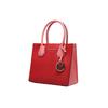 New MICHAEL KORS Mercer Leather Handbag, Shoulder Bag Small Women's Dark Red Watermelon Red 35S1GM9M2T-FLAME-MULTI