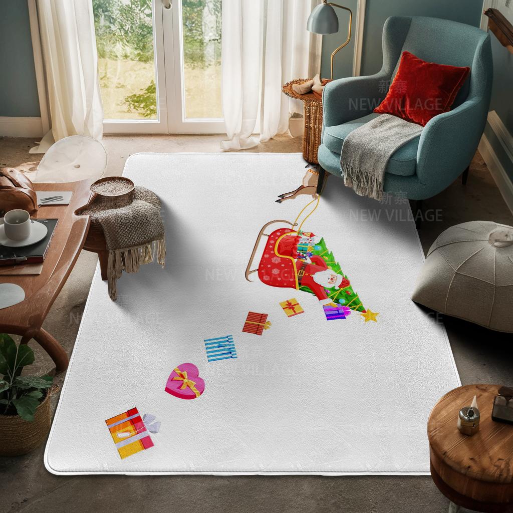 House Entrance Carpet Home Door Mat Living Room Bath Foot Bathroom Non-slip Water Absorption Rugs Bath Merry Christmas Winter