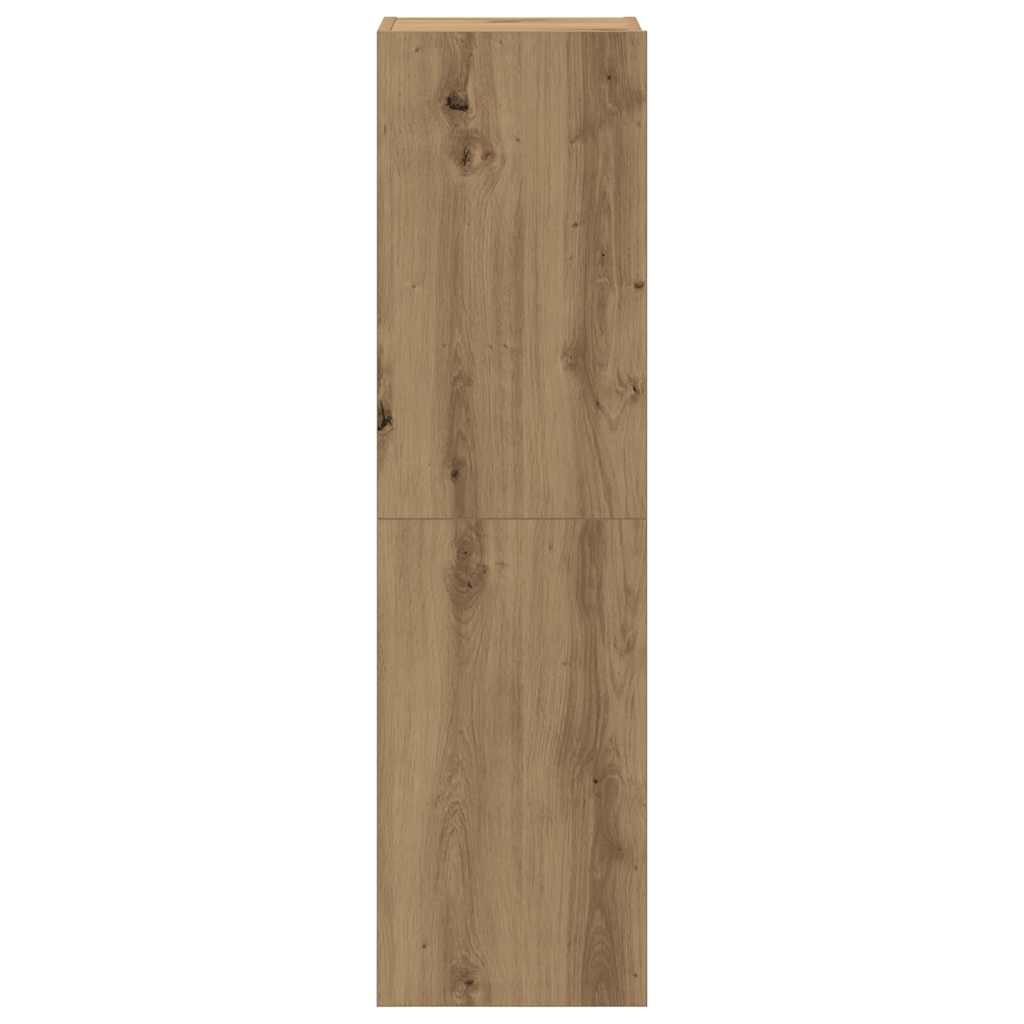 7 Piece Wall Mounted TV Cabinet Set Artisan Oak Finish Particleboard