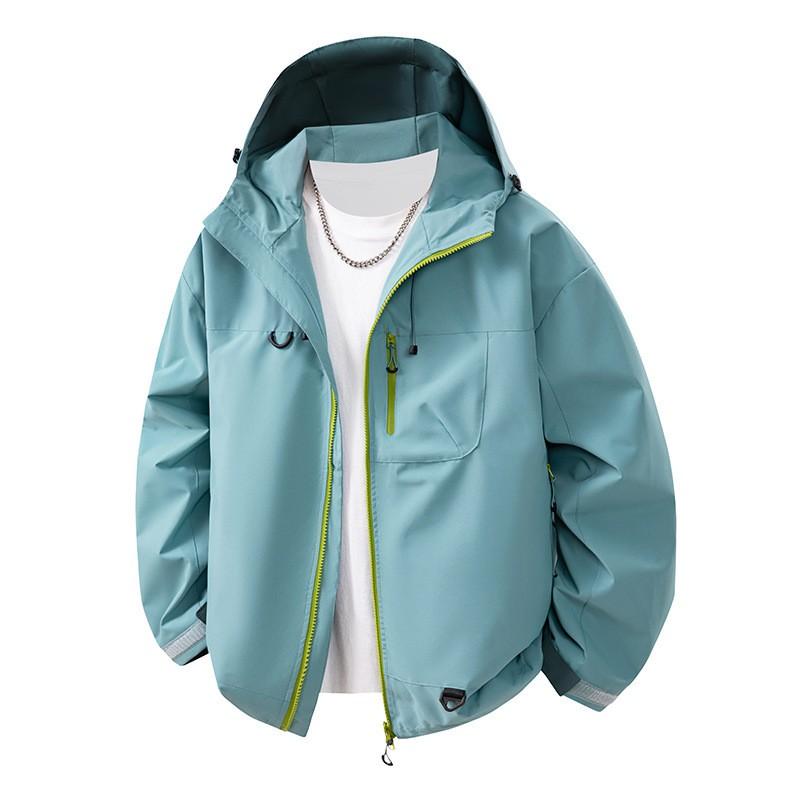 Mens Outdoor Jacket Casual Trendy Waterproof Windproof Hiking Coat
