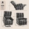 Power Lift Recliner Chair with Vibration Massage, Heat, Checked Lift Chair with Remote, Side Pockets, Grey