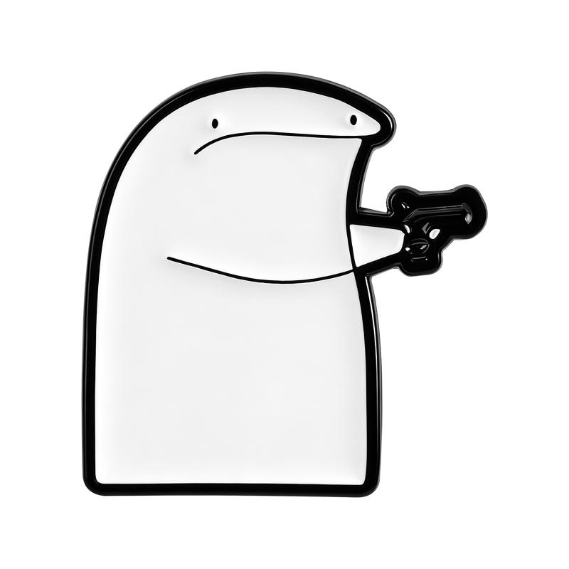 Flork Meme Verspielter Kampf Emaille-Anstecker Minimalistische Wut Wütende Anstecknadeln Revers Rucksack Abzeichen Schmuck Zubehör Geschenke Für Freunde