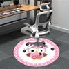 1pc Owl, PinkChair Carpet for Office, Indoor Non-Slip Washable Polyester Fiber Carpet, Mat For Office, Machine Washable