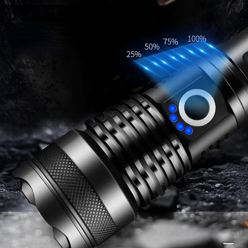 P50 Strong Light Flashlight LED Distant Light Multi-functional Telescopic Outdoor USB Rechargeable Lighting Flashlight
