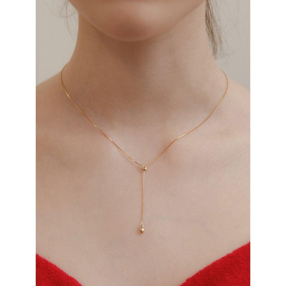 (925 Silver) Heart Tail Y-Line Necklace Nz2425