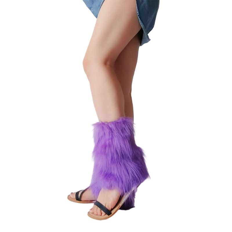Faux Furs Leg Warmers for Womens Winter Warm Furs Boot Cuffs Covers,Cozy,Christmas,Halloween,Party, Cosplay Costume