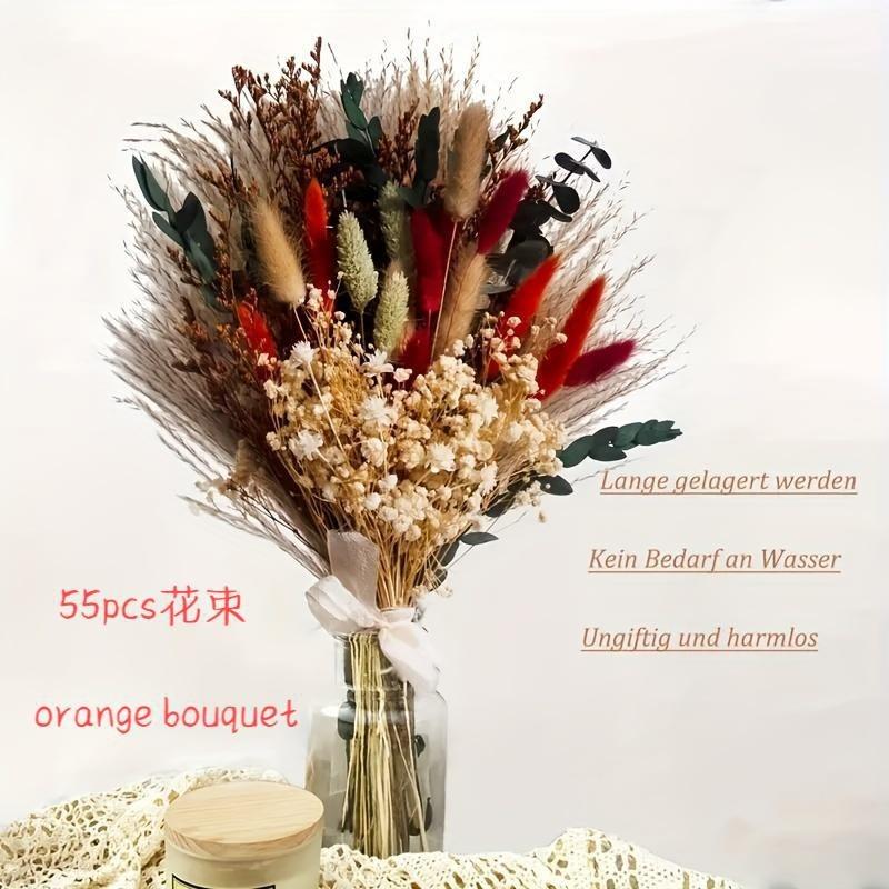 80pcs Pampas Dried Flowers Bunny Rabbit Tail Grass Bouquet Boho Home Marrige Decor Fake Flower Pampa Wedding Festival Decoration