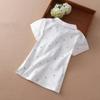 Kinder Poloshirts Sommer Kurzarm Baby Mädchen Print T-Shirt Shirt Schulkleidung 4-12 Jahre Kinder Baumwolle T-Shirts