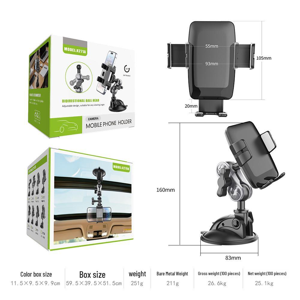 Universal Rotating Suction Cup Phone Holder for Car Windshield Navigation