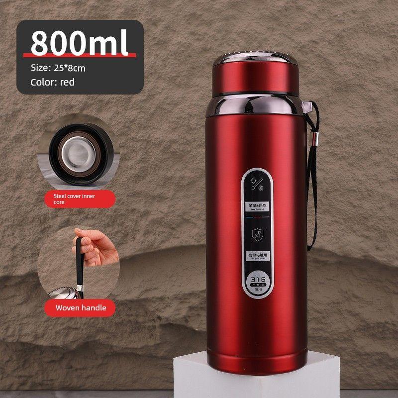 316 Steel Large-Capacity Thermos Cup for Men and Women with Filter Tea Cup Adult Business Portable Large Cup Gift Cup 600