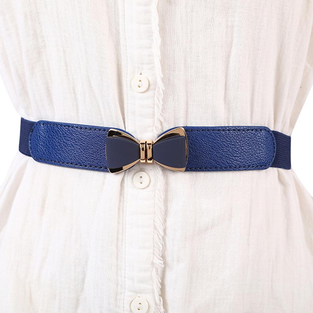 Women's Stretch Waistband Slim Elastic Belt Waist Cincher Band with Fashion Clasp for Outfits Dresses Jackets