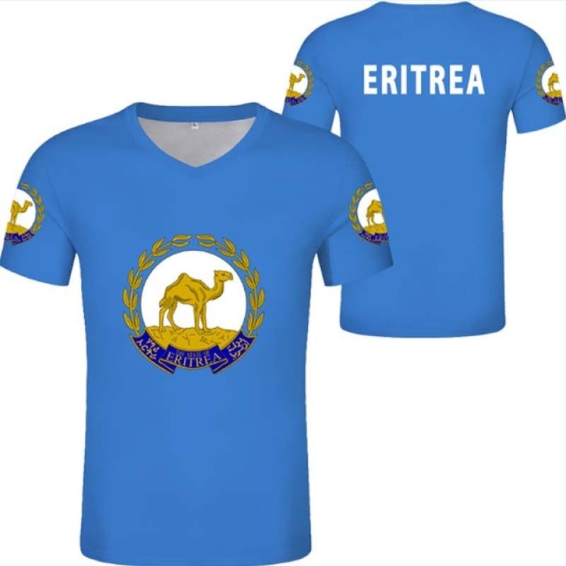 Eritrea-Flagge-Druck-T-Shirt für Männer, kostenloser individueller Name und Nummer, Jersey-T-Shirts, modische Sport-Kurzarm-Tops, übergroßes Sweatshirt
