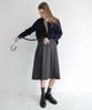 Leuba Wide Pleat Midi Skirt - Charcoal
