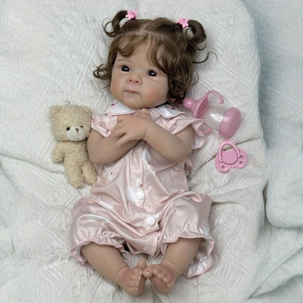 

48 см Милые куклы Реборн Бетти Мягкое тканевое тело Кукла новорожденного Реалистичные куклы ручной работы Вкорененные кудрявые волосы Куклы-симуляторы для детей Игрушки-компаньоны cloth body