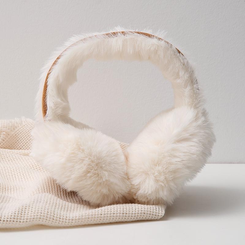 

Двухцветные плюшевые складные зимние наушники в корейском стиле с длинным ворсом для мужчин и женщин белый