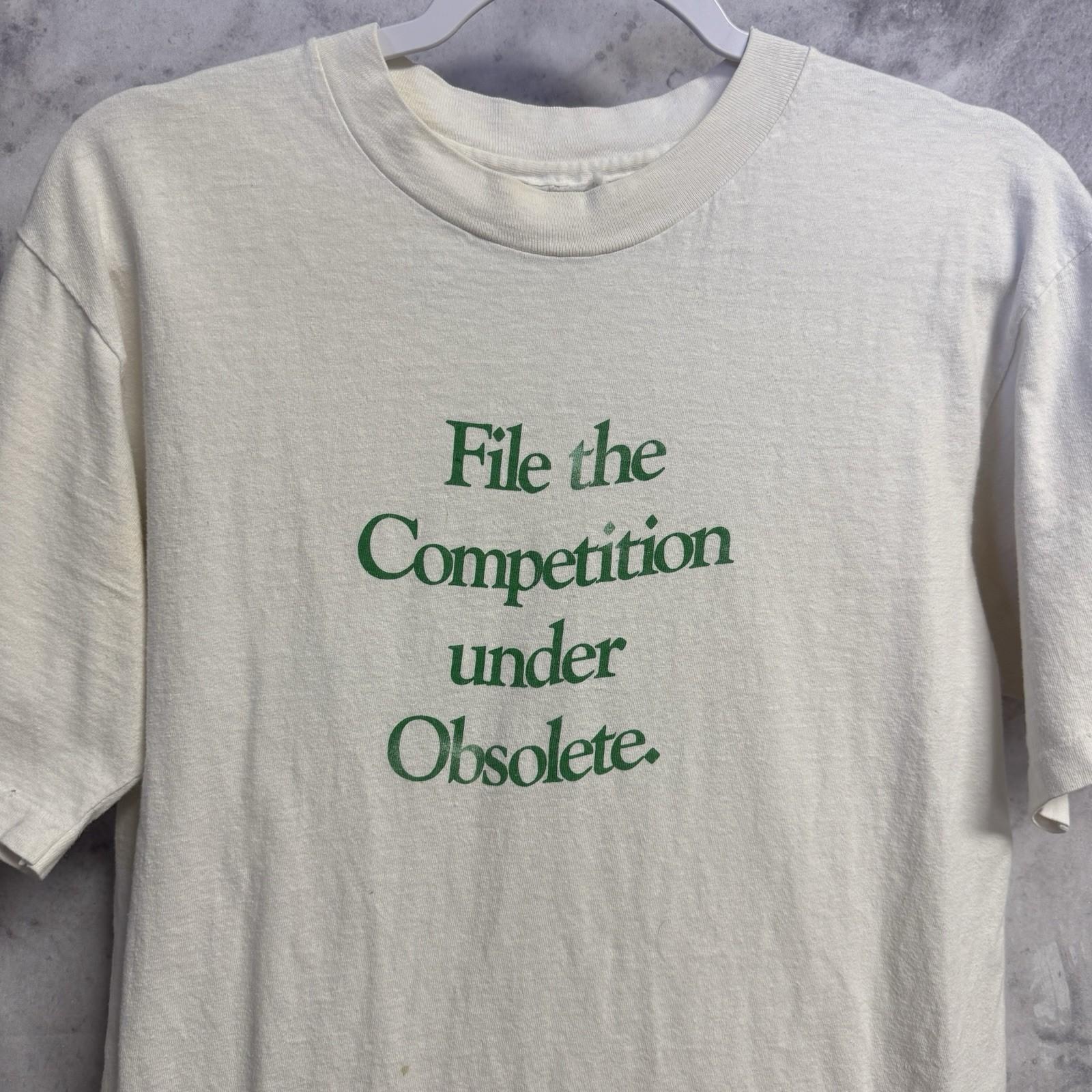Vintage 90s Technology T Shirt Mens Medium White File Obsolete S