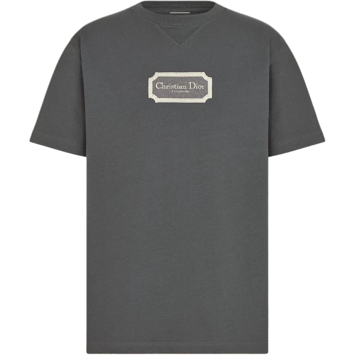 DIOR T-Shirts Men`s Gray Crew Neck