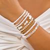 Creative Artistic Crystal Gravel Beaded Bracelet Set for Women Vintage Bohemian Stacked Bracelet Girls Party Jewelry Gifts