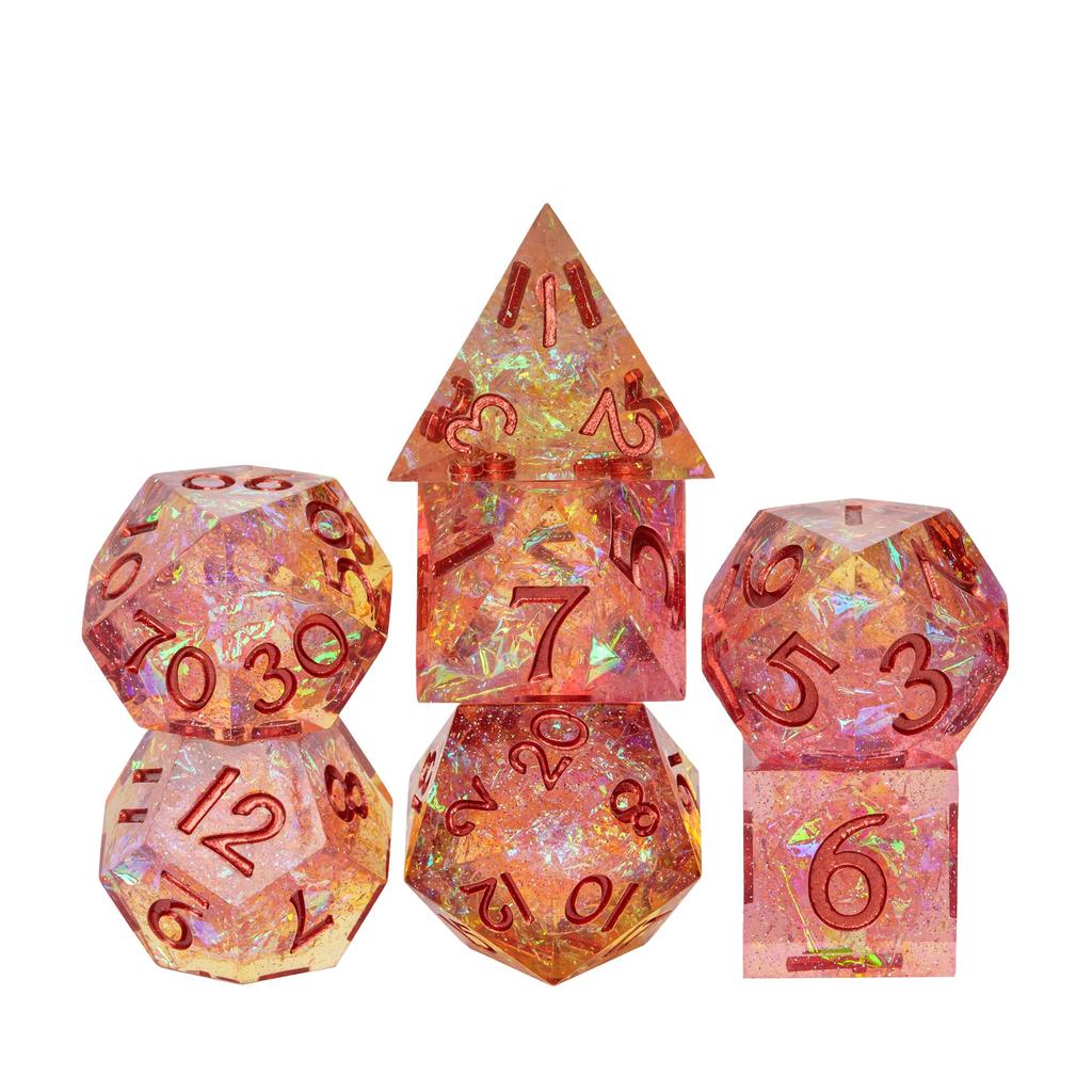 Cusdie Unique DND Dice Sharp Edges D4 D6 D8 D10 D% D12 D20 Polyhedral Dice Set for Dungeons&Dragons Tabletop Role Playing Games