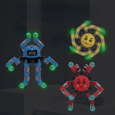 Leuchtendes, veränderliches, mechanisches Fingerspitz-Kreisel, dekomprimierender Fingerkreisel, Gesicht veränderndes Kinderspielzeug