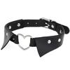 Heart Shirt Collar Faux Leather Choker, Punk Style Collar Necklace Clavicle Chain for Women