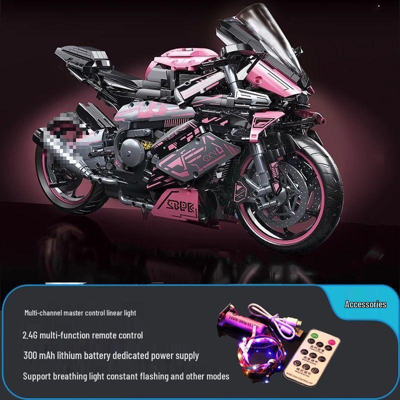 BMW Motorcycle Technic Building Blocks Toy - M000RR. Compatible with Lego, Educational Assembly Gift for Boys & Girls.