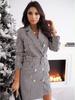 Colorful Autumn/Winter Long-Sleeve Belted Suit Dress Coat