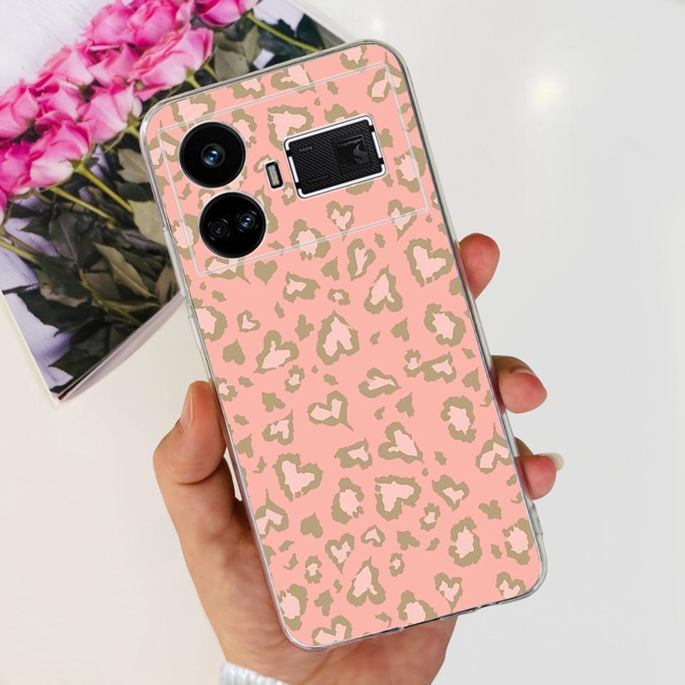 Pro Realme GT5 Pouzdro Průhledné Silikonové Měkký TPU Kryt Pro OPPO Realme GT 5 RealmeGT5 Pouzdra Květinové Mramorové Želé Nárazník Coques