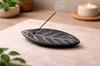 Handcrafted Black Soapstone Leaf Incense Plate – Decorative Incense Holder Tray for Home & Meditation Decor