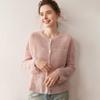 2025 Women's Full Body Hollow Pure Color Cashmere Cardigan - Round Neck, Loose Slimming Outerwear for Autumn/Winter