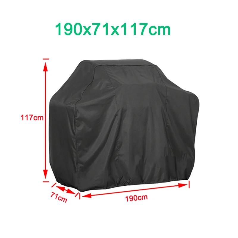 BBQ Cover Outdoor Dust Waterproof Weber Heavy Duty Grill Cover Rain Protective Outdoor Barbecue Cover Round Bbq Grill Black