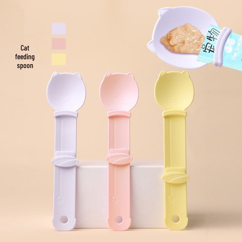 Cat Feeding Spoon for Meat Mousse